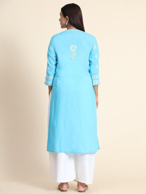 Hand Embroidery Chikankari Long Kurti for Women | Stylish Casual | Fancy